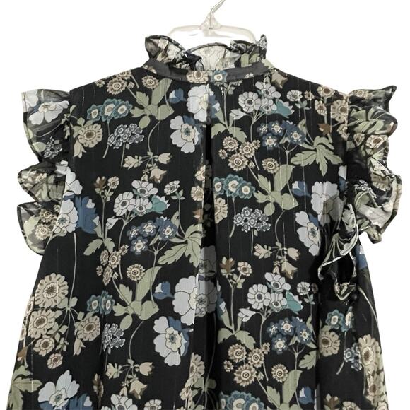 Bianca Balti The Sycamore Mini Maternity Dress Size 2 Black Teal Floral Boho NWT - Picture 8 of 16
